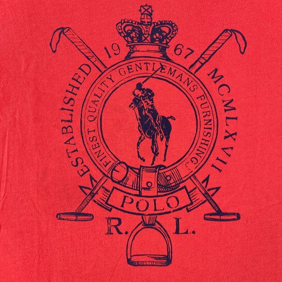 Polo Ralph Lauren Other - Polo Ralph Lauren T Shirt Men M Red Cotton Equestrian Crest Vintage 90's
